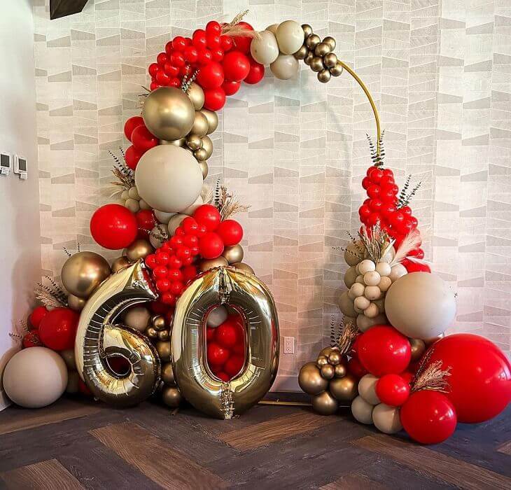 Balloon-Arch-on-60th-Birthday