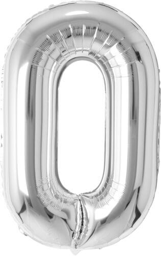 Silver Number Balloons