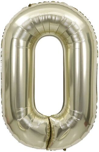 White Gold Number Balloons
