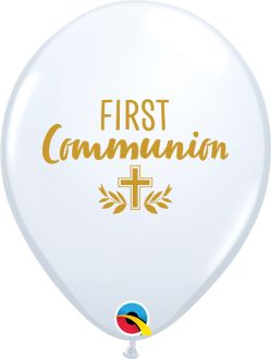 11" First Communion Cross White (50pcs) Balloons
