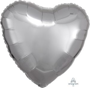 18" Metallic Silver Heart (non-packaged) Balloon