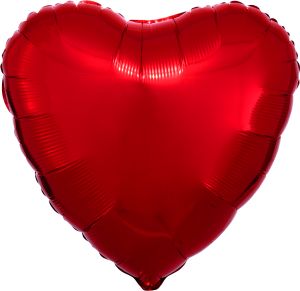 18" Metallic Red Heart (non-packaged) Balloon