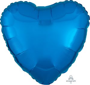 18" Metallic Blue Heart Balloon