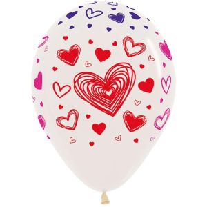 11" Hearts Crystal Clear (50pcs) Balloons