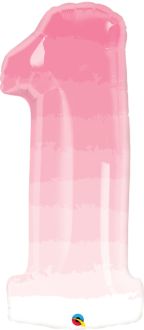 34" Pink Ombre Number 1 Balloon