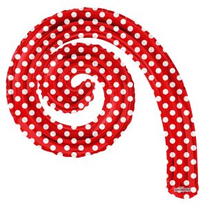 Kurly Spiral Red Dots Balloon
