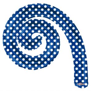 Kurly Spiral Royal Blue Dots Balloon
