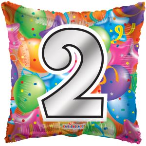18" Number 2 Square Balloon