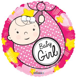 18" Baby Girl Born Balloon