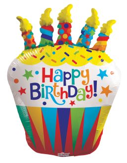 36" Birthday Cupcake Shape Balloon