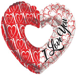 09" I Love You & XOXO Heart Shape Balloon