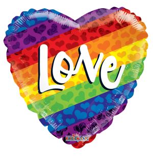 18" Rainbow Love Balloon