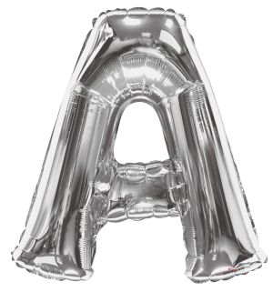 34" Silver Letter A Balloon