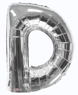 34" Silver Letter D Balloon