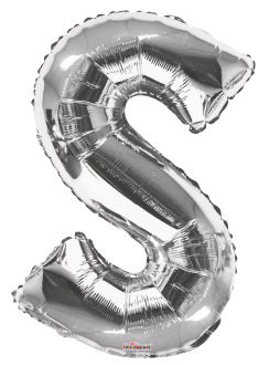 34" Silver Letter S Balloon