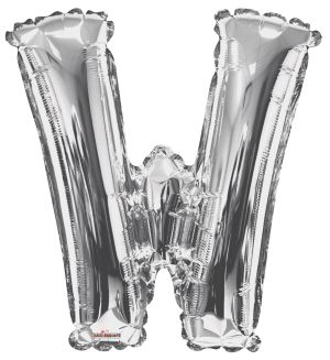 34" Silver Letter W Balloon