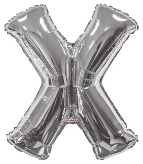 34" Silver Letter X Balloon