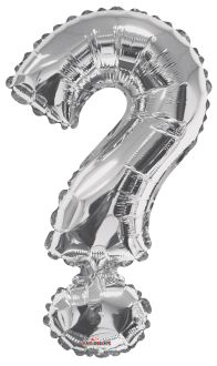34" Silver Symbol ? Question Mark Balloon