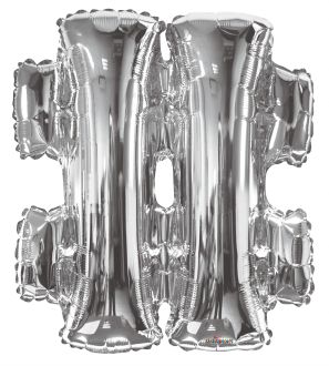 34" Silver Symbol # Hash Balloon