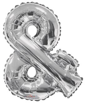 34" Silver Symbol & And Balloon
