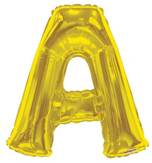 34" Gold Letter A Balloon