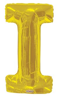 34" Gold Letter I Balloon