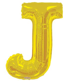 34" Gold Letter J Balloon