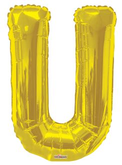 34" Gold Letter U Balloon
