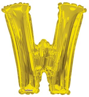 34" Gold Letter W Balloon