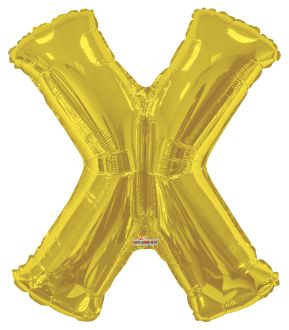 34" Gold Letter X Balloon
