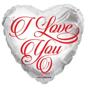 18" I Love You White Balloon