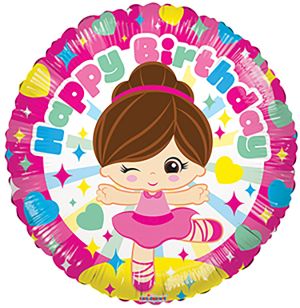 18" Birthday Ballerina Balloon