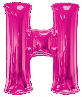 34" Pink Letter H Balloon