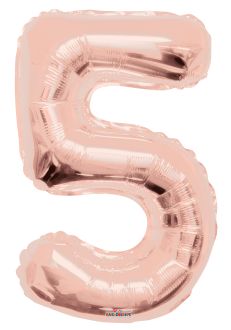 34" Rose Gold Number 5 Balloon