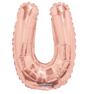 14" Rose Gold Letter U Balloon