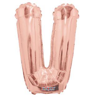 14" Rose Gold Letter V Balloon