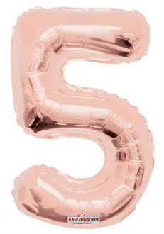 14" Rose Gold Number 5 Balloon