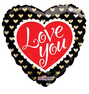 09" Golden Hearts I Love You Balloon