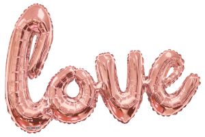 Script Phrase Love Rose Gold Jumbo Balloon