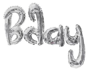 Script Phrase Bday Silver Jumbo (Helium Quality) Balloon