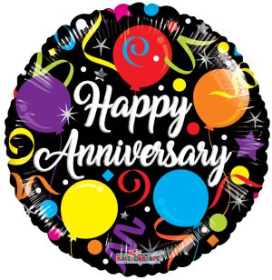 18" Anniversary Streamers Balloon