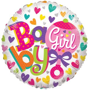 18" Baby Girl Rattle Balloon