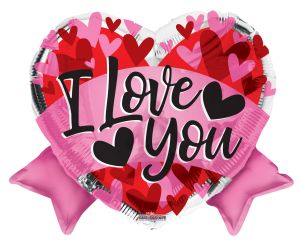 14" Love Heart With Banner Shape Balloon