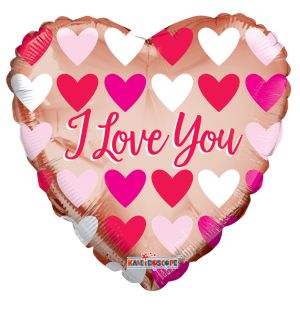 18" Love You Rose Gold Hearts Balloon