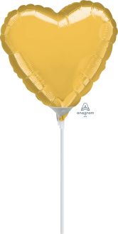 09" Gold Heart Balloon
