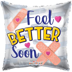 18" Feel Better Hearts & Band Aids Balloon