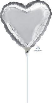 09" Silver Heart Balloon