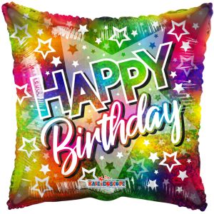 18" Birthday Big Star Multicolor Balloon