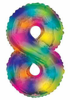 34" Rainbow Number 8 Balloon
