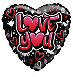 09" Love You Grafitti Balloon